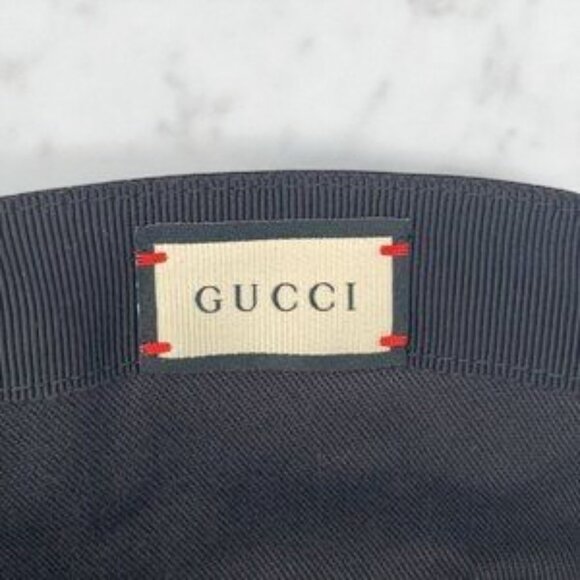 NWT Authentic Gucci Cotton Loved Gucci Baseball Hat L Navy - Picture 8 of 9